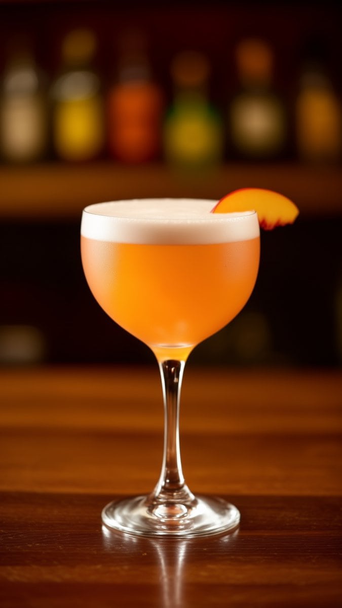 Peach Vodka Sour cocktail