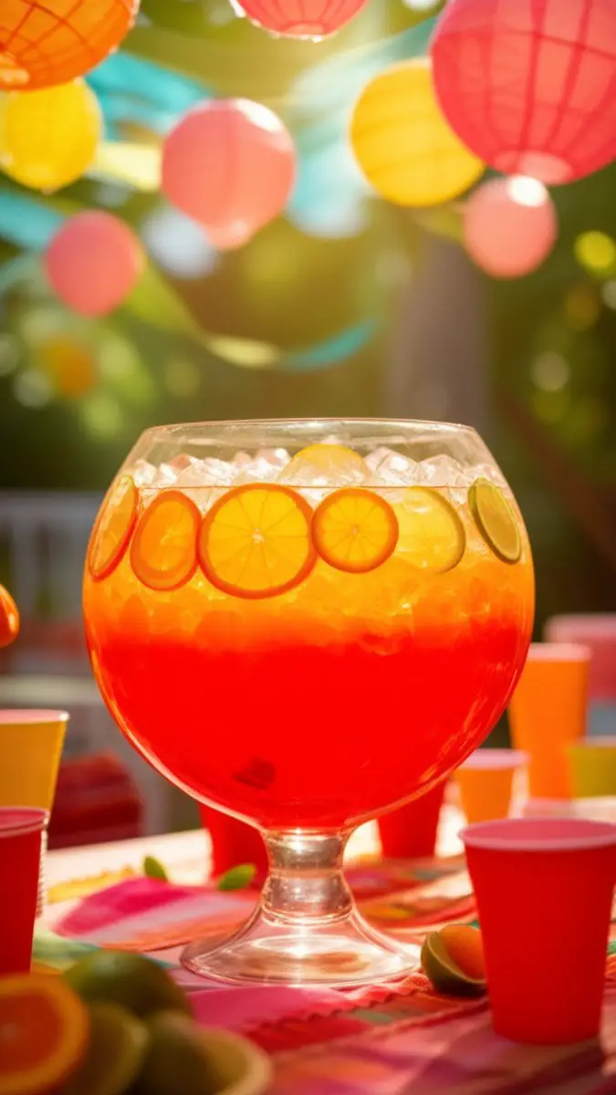 Tequila Sunrise Punch cocktail