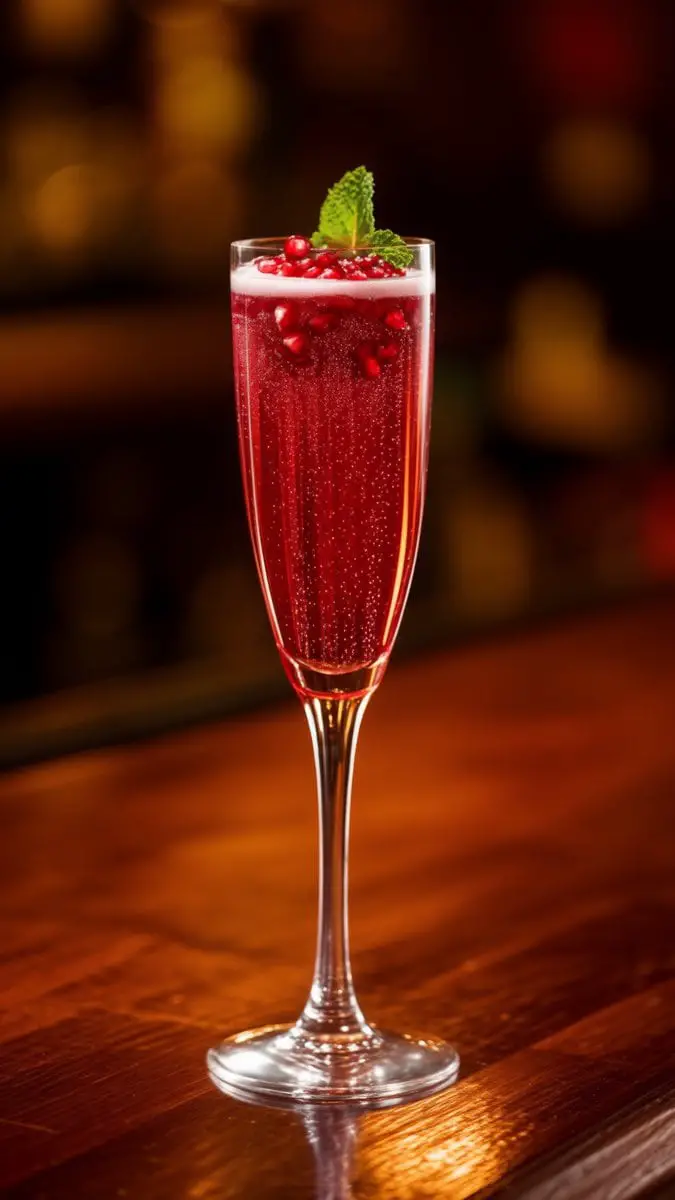 Pomegranate Champagne Cocktail