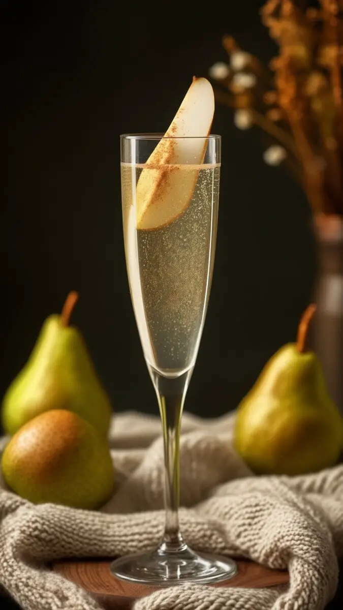 Spiced Pear Fizz cocktail