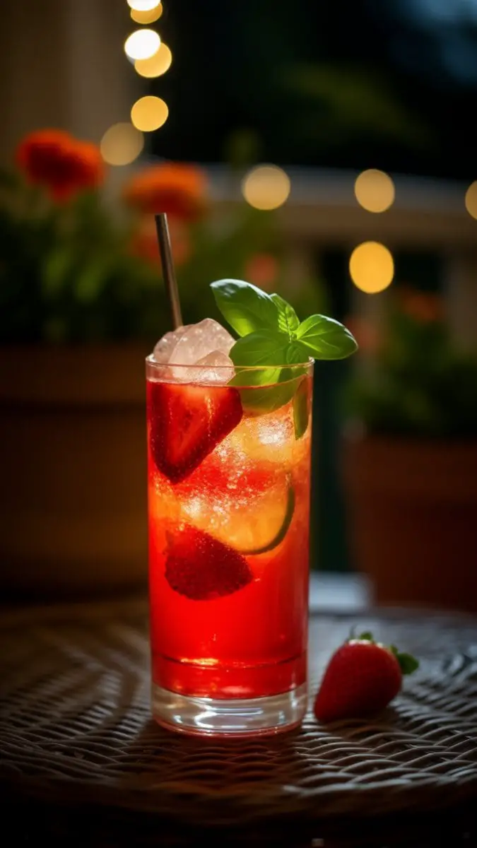 Strawberry Basil Gin Smash