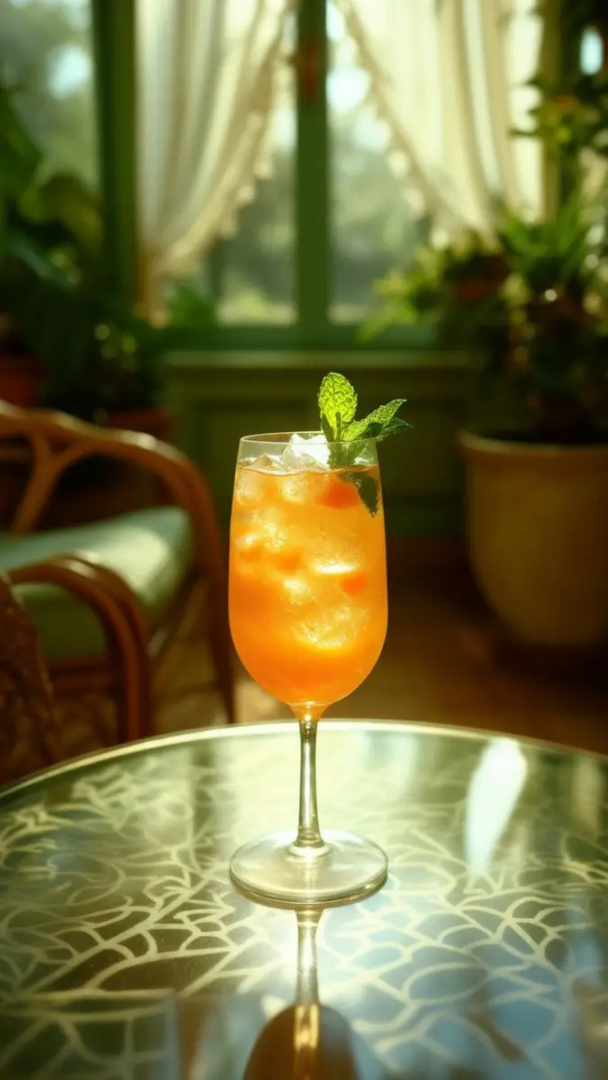 Peach and Mint Fizz