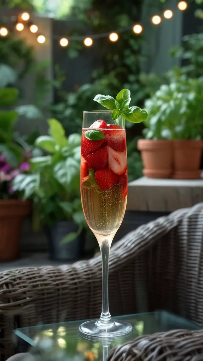 Strawberry Basil Champagne