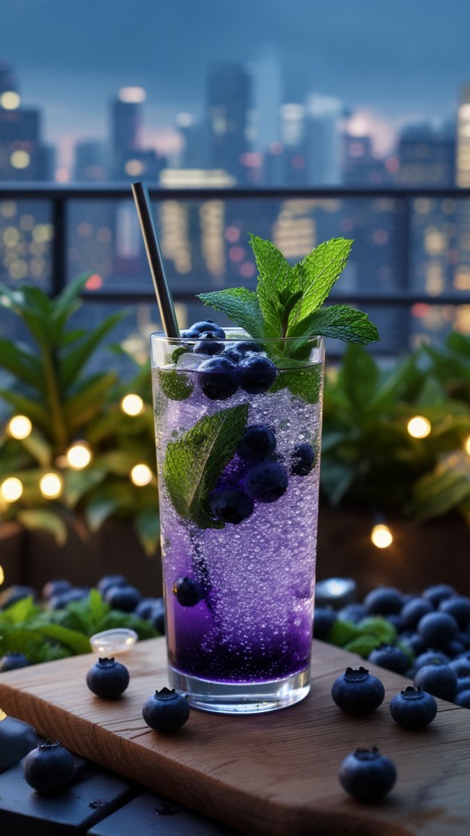 Blueberry Mint Fizz