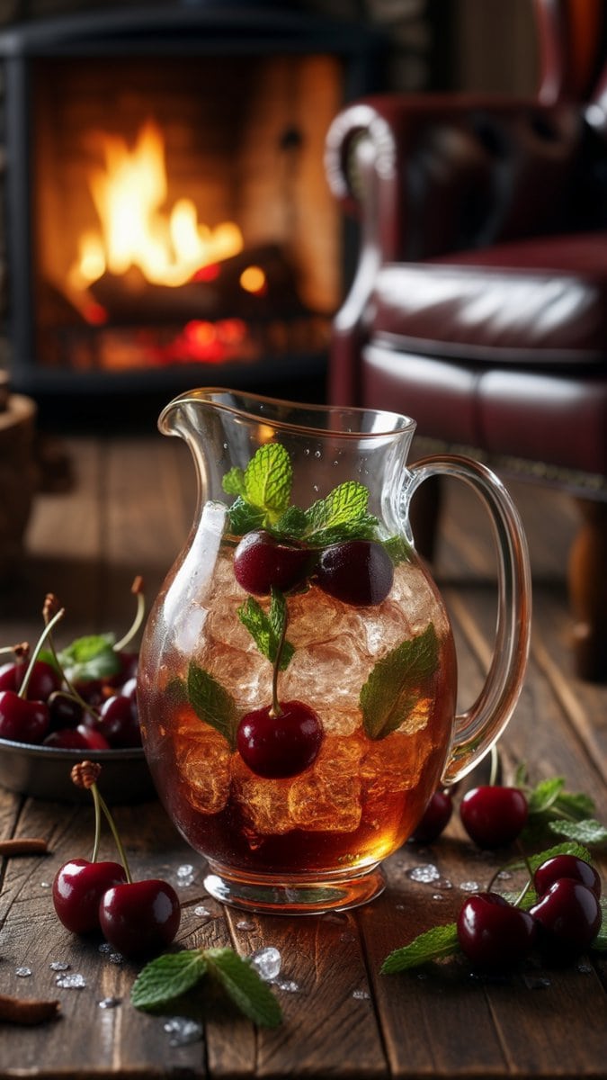 Cherry Bourbon Smash Pitcher