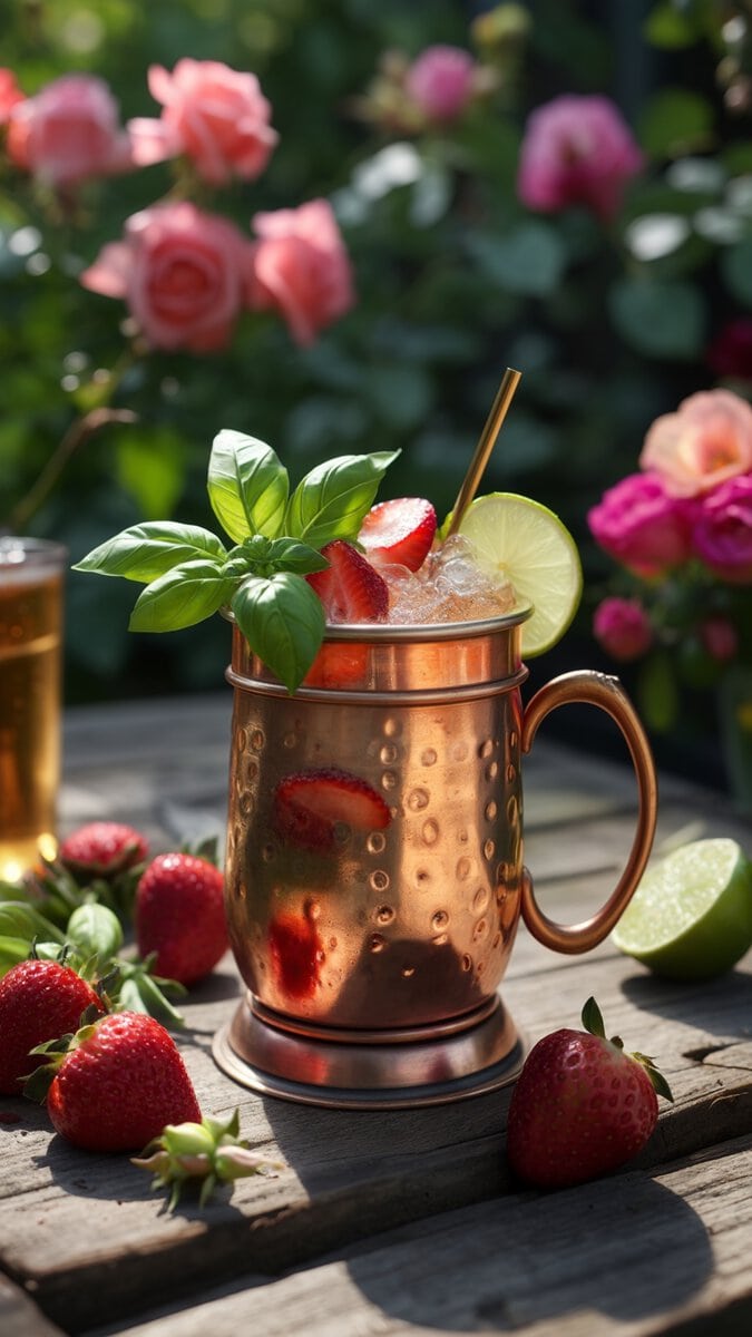 Strawberry Basil Mule