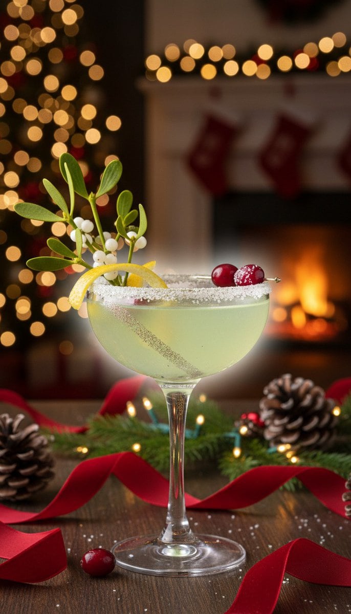 Mistletoe Kiss cocktail in xmas atmosphere